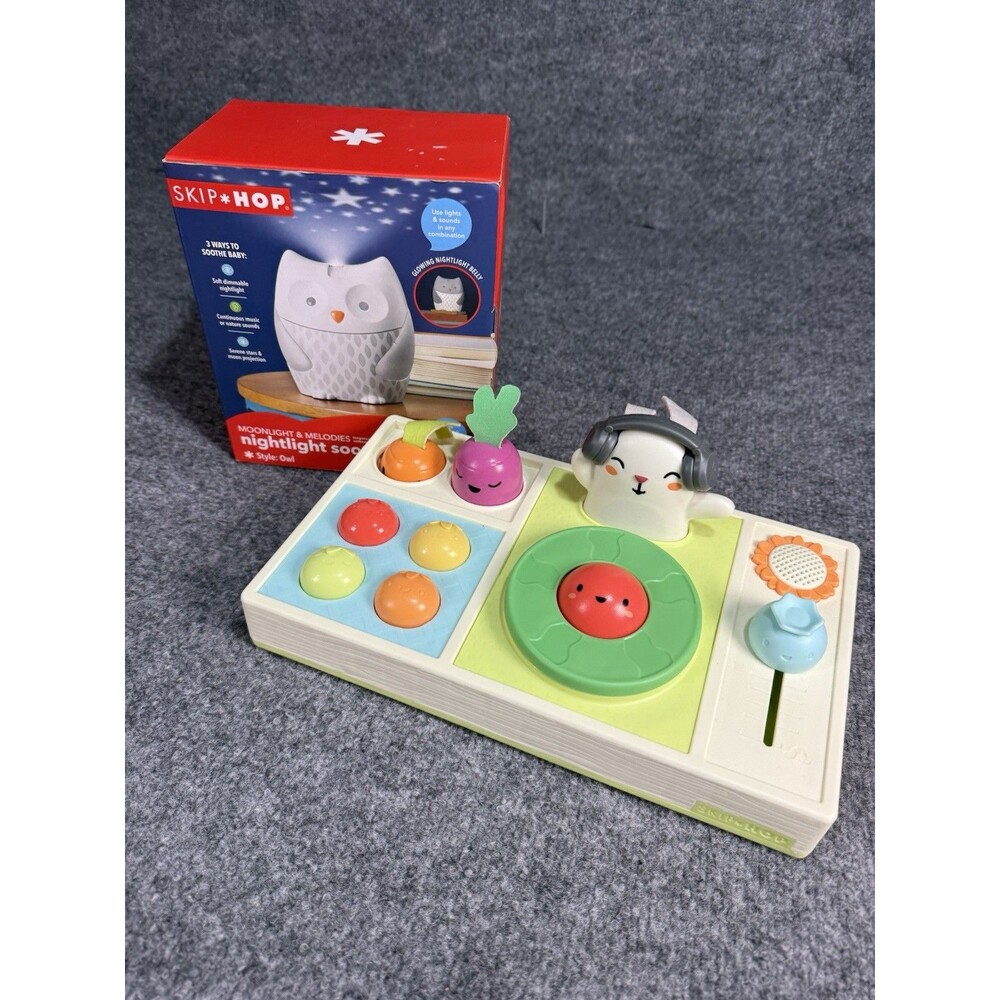 Skip Hop Owl Nightlight Soother + Baby Activity Toy Bundle–Music, Lights,Sensory
